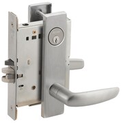 SCHLAGE Grade 1 Storeroom Mortise Lock, Conventional Cylinder, S123 Keyway, 07 Lever, L Escutcheon, Satin Ch L9080P 07L 626